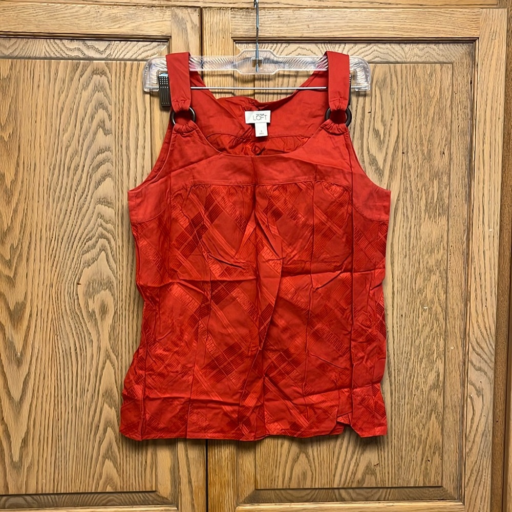 Loft Cotton Vibrant Orange Red Tank